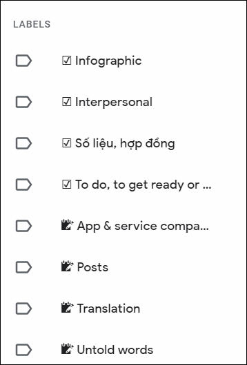 Z Infographic
Z Interpersonal
Z S6 lieu, hgp d6ng
Z To do, to get ready or
E' App & service compa„.
E' Posts
E' Translation
E' Untold words