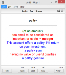 In a glance, try to identify the definition of the word.